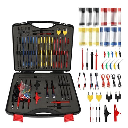 104PCS Automotive Circuit Test Leads Kit Electrical Breakout Leads Automotive Kit Multimeter Test Leads Kit with Alligator Clips,Banana Plug Test Lead,Oscilloscope Probe
