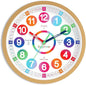 Wall Clock for Kids Learning - Teaching Time Wall Clocks Battery Operated Silent Non Ticking - Analog Colorful Clock Decorative for Kids Room Classroom School(12 Inch)