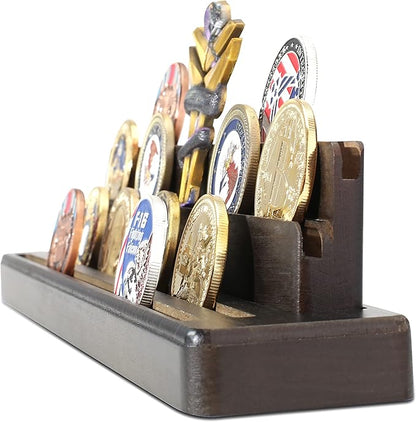 Display coin holder - 4 Rows challenge coin display coin holder(Coins not included) - Military Coin Display Stand