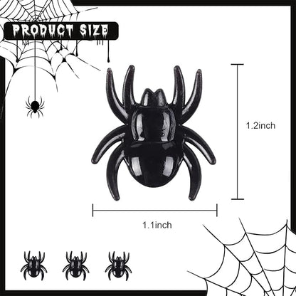 Crazy Night 50Pcs Realistic Spider Toys Halloween Vase Filler Prank Props Mini Acrylic Spider