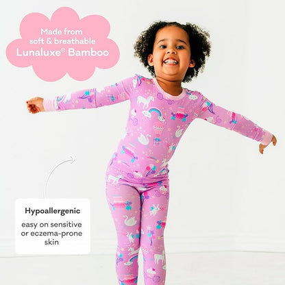 Little Sleepies Two-Piece Pajama Set for Boys & Girls, Soft Viscose from Bamboo Toddler Pajamas for Kids, Family Matching PJs