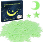 Glow in The Dark Stars for Ceiling - 205PCS Stars & 1 Moon for Kids Bedroom, Baby Room Nursery - Safe, Removable & Reusable