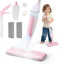 Kids Spray Mop Pink, Real Working Water-Spraying Toy, Montessori Mini Mop with 2 Microfiber Washable Pads, Toddler Cleaning Set for Floor, Christmas Birthday Gifts for Age 3 4 5 6 7 8