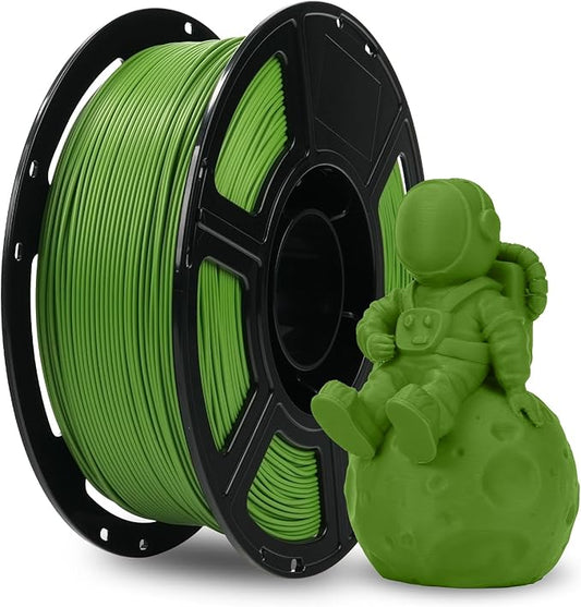 FLASHFORGE PLA Filament 1.75mm +/- 0.02mm, Matte Green 3D Printer Filament 1kg (2.2lbs) Spool, Excellent Printing Performance, Easy to Use for Most FDM 3D Printers