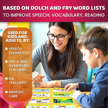 QUOKKA 520 Sight Words Flash Cards with Images & Sentences – Based on Dolch Sight Words Lists for Reading Fluency – Kindergarten Flash Cards for Pre-K to 3rd Grade - Color-Coded Vocabulary Set