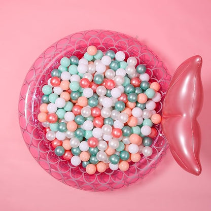 GOGOSO Ball Pit Balls for Toddlers Phthalate-Free BPA-Free Non-Toxic Crush Proof Soft Plastic Play Balls Baby Kids Shape Tent Pool Playhouse Playpen Party Decor,Pink Green White,100PCS