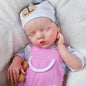 Reborn Baby Dolls Silicone Full Body 16.9in Weighted Real Life Closed-Eyes Girl Dolls Lifelike Newborn Baby Soft Body Flexible Limbs Not Vinyl
