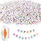 Letter Beads, DECYOOL Acrylic Alphabet Beads with 1 Roll Elastic String for Bracelet Necklace Jewelry Making Supplies (White Colorful)
