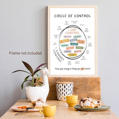 Circle Of Control Poster What I Can And Cannot Control Therapy Office Wall Art Kids Mental Health Poster Calm Down Corner School Decor 16x24in Unframed