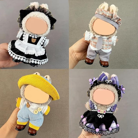 4 Pack—17cm Doll Clothes,Premium Doll Outfit with Accessories,Doll Princess Skirt,Cute Clothes Outfit for 17cm Dolls,End Dolls Fashion Clothing Set(No Dolls and Shoes) (Set Z)