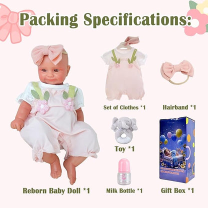 Special Edition, Girl 20 in, Full Silicone Baby Doll, Realistic Baby Dolls, Realistic Veins & Pose, Not Vinyl, Reborn Baby Dolls Silicone Full Body, Gift Set