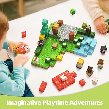 GobiDex Magnetic Blocks Kid Animal Farm Toys for 3+ Years Old Boys Girls, Upgraded Build MagWonder World with STEM Magnets Building Set, Game-Based Sensory Gifts for Toddler
