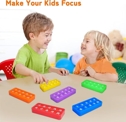 1-20 Ten Frame Popper, 12Pack Fidgets for Classroom, Quiet Sensory Toys Bubble Poppers, Pop for Counting Math, Focus Tools for Kids, Montessori Educational Toy Gift for Kindergarten