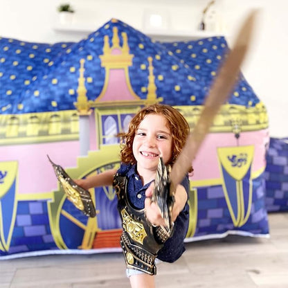 The Original Patented AirFort - Build A Fort in 30 Seconds, Inflatable Fort for Kids, Play Tent for 3-14 Years, A Playhouse Where Imagination Runs Wild, Fan not Included (Royal Castle)