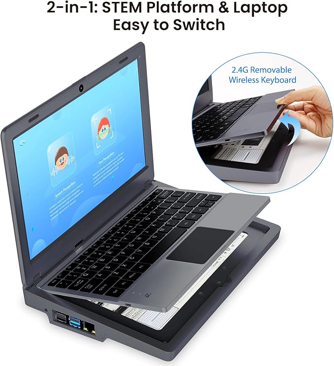 ELECROW CrowPi 2 All-in-one Kit with RPi 5 8GB Board & 11.6 Inch IPS Screen, Compatible for Raspberry Pi 4/5 Laptop, Learning Programming Sensor Kit for Professional Kids Adult (Deluxe Kit)