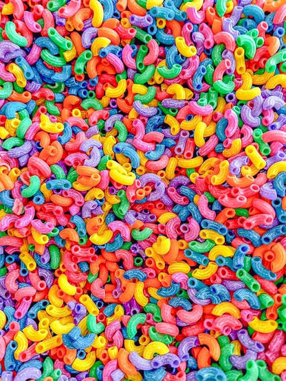 4 Cups of Rainbow Pasta Sensory Bin Filler for Sensory Table - Elbow Noodles