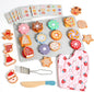 Slice and Bake Wooden Chrismas Cookie Play Food Set for Kids, Kitchen Toys Food Accessories for Toddlers, Pretend Play Baking Set for 3 4 5 Years Old Girls Boys Birthday Gifts