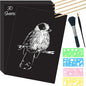 ZOCONE Scratch Paper Art Set, 30 Sheets 8x11in Black Coated Scratchboard Large Scratch Paper with Wooden Styluses and Stencils, DIY Scratch Painting Art Paper for Kids Adults Birthday Christmas Gift
