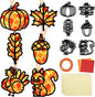Qyeahkj 36 Set Fall Suncatchers Crafts for Kids DIY Autumn Leaf Pumpkin Acorn Squirrel Window Tissue Paper Craft Kit Hanging Decor for Classroom Home Activity Art Project Birthday Party Favor Gift