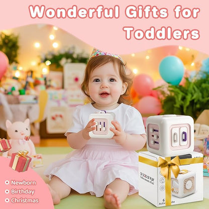Busy Board for 1 Year Old Boy Gifts, Activity Cube Montessori Toys for Babies 12-18 Months, Car Travel Airplane Sensory Toys for Toddlers 1-3, Birthday Gifts for 1 Year Old Boys Girls