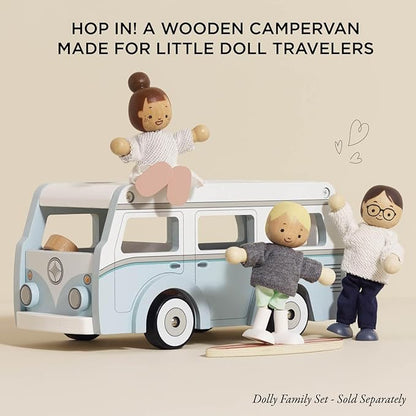 Le Toy Van - Wooden Holiday Campervan with Detachable Surfboard | Suitable for 3 Year Old +