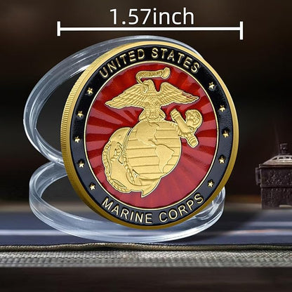 USMC Anniversary Challenge Coin - Marine Corps Commemorative Coin - Eagle Globe Anchor Design - Limited Edition Collectible - United States Marine Corps Veteran Gift