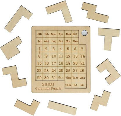 Calendar Puzzle - Daily Calendar Puzzle Wooden,365 Days Date Puzzle,Puzzle Advent Calendar for Adults