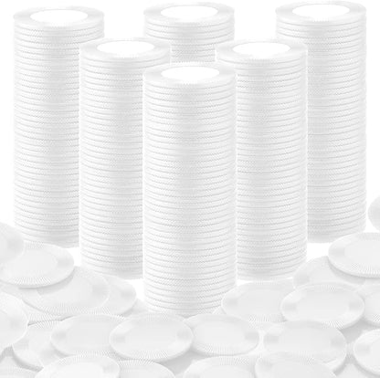 Coopay 1000 Pieces Plastic Poker Chips, Bingo Chips Bulk Learning Counters Disks Poker Card Game, Counting Markers for Math Practice, Game Tokens and Teaching Rewards, 25 mm/ 1 Inch (White)