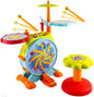 Play Baby Musical Big Toy Kids Drum Set with Adjustable Mic and Seat - Many Functions and Activities for Hours of Play - Pretend to Be A Real Drummer with Drumsticks, Pedals, and Bass Drum