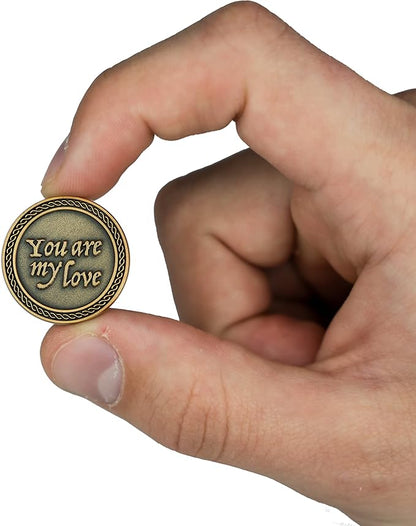 Bulk Set of 3 Romantic Love Expression Coins, You are My Love, with You Forever Won't Be Long Enough, Anniversary Pocket Tokens for Date Night, Love Gift for Men & Women, from Him or Her
