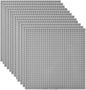 Lekebaby Classic Baseplates Building Base Plates for Building Bricks 100% Compatible with Major Brands-Baseplates 10" x 10", Pack of 12-Grey