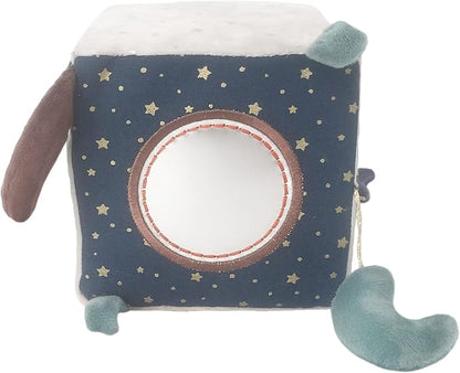 MON AMI Astro Dog Activity Cube | 5.5-Inch Soft Plush Interactive Cube Toy | Montessori Sensory Learning Toy for Babies & Toddlers | Perfect Newborn Essential for Birthdays & Baby Showers