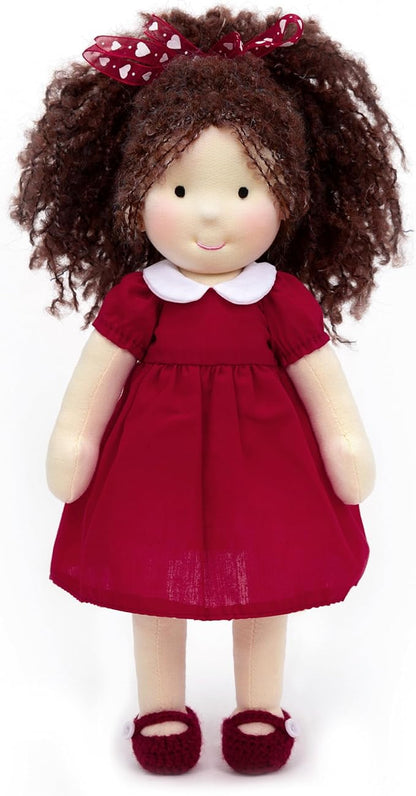 BlissfulPixie Waldorf Doll Handmade Rag Doll - Personalized Collectors Plush Doll for Kids Birthday Present with Beautiful Present Box-Eleanor 12"