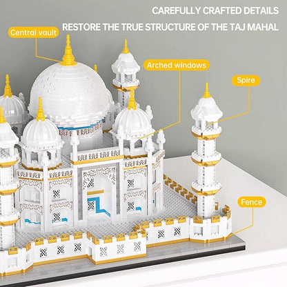 Architecture Taj Mahal Micro Mini Building Blocks Set,Landmarks Collection, Display Model Gift for Adults(4030 Pieces)