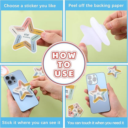 Libima 72 Pieces Anxiety Sensory Stickers Textured Stickers Fidget Mindfulness Sticker School Counselor Supplies Adult Sensory Items Anxiety Relief, 9 Styles(Morandi Color)