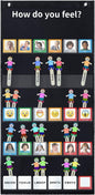 Boczif Emotions Feelings Pocket for Classroom Chart with 24 Cards for Preschool Teacher, Daycare Decor, Social Emotional Learning Activities, Calm Down Corner Supplies (Black)