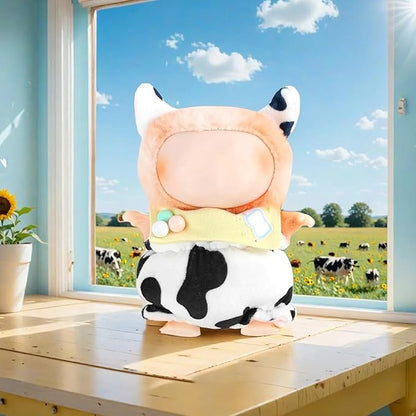 17cm Doll Clothes ,Accessories for Cute Dolls Clothes , Animal Style Doll's Outfits , 3 Pieces Set Cute Cow Dolls Outfit with Adorable Pant + Beaded Bib + Horn Headband (Doll Not Included)