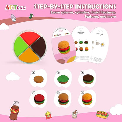 Air Dry Clay Kit for Kids,12 Box Mini Food Modeling Magic Clay Sculpting Set,Safe Non-Sticky,Ultra Light & Soft,Arts & Crafts Fun Playset Kitchen Toys,Home Party Favors for Boys Girls 3+ Years