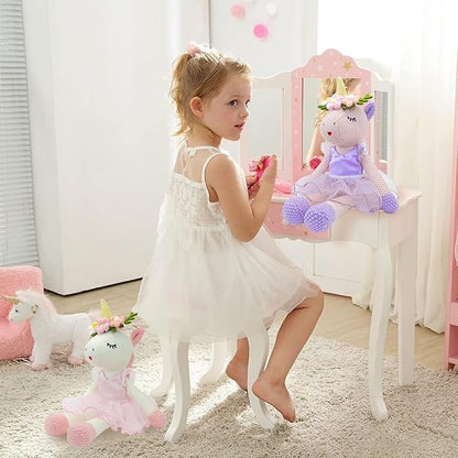 Unicorn Stuffed Animals Plush Ballerina Baby Doll, U nicorn Toys for Girl Age, Stuffed Animals for Girl Birthday Gifts U nicorn Decorations for Girls Toys(Pink)