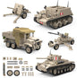 5 in 1WW2 Army Tank Toys Building Set Compatible with Lego British Military Vehicles(1260 Pcs),Create UK Ordnance QF 2-Pounder&Morris CDSW 6X4,Valentine.I Transport Vehicles Military Toy Gift for Boy