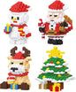 Christmas Building Blocks Sets 4 in 1 Compatible for Lego Christmas Micro Blocks Stacking New Toys Holiday Present Box New Year Birthday Gifts for Kids 6-12 Years Old (4 in 1)