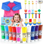 TMOL Washable Finger Paint for Toddlers, 25 PCS Non-Toxic Finger Paints, 10 Vibrant Colors (2fl oz), Baby Paint for Hand and Feet, Safe Art Supplies, Early Learning Gifts for Kids Age 3+