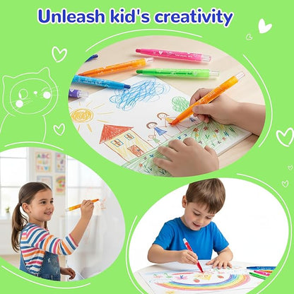 M&G 48 Pcs Twist Crayons 48 colors Twist Gel Crayons for Kids Toddlers,Non-Toxic Crayons Set for Toddlers Children Coloring, Ideal for Paper Gass