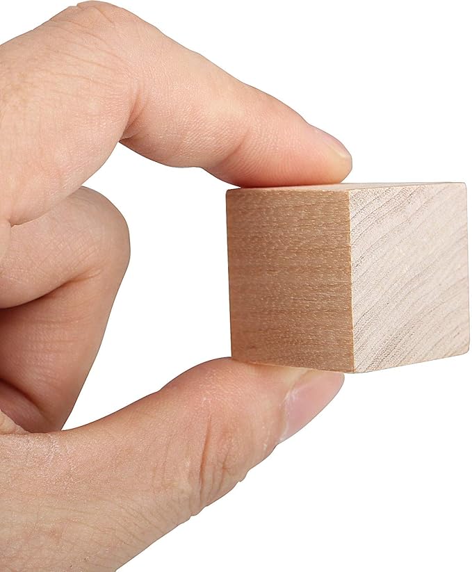 ZOENHOU 200 PCS 1 Inch Wooden Blocks, Premium Natural Solid Wood Cube Unfinished Wooden Block Set for Painting Decorating Crafting DIY Projects