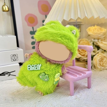 17CM Doll Clothes Set Green Hood + Green Jumpsuit, Fashion Cute Dress-Up Clothes for Doll Accessories Outfit(No Doll Included)(LBB Clothes 12)