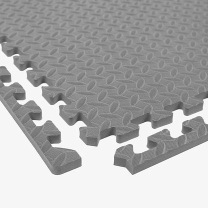 IncStores 1/2 Inch Thick Diamond Soft Foam Flooring Tiles | High-Density Interlocking Foam Tiles for Rugged Style in Your Home Gym, Playroom, and More | Grey, 9 Tiles