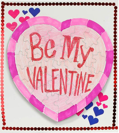 Hygloss Blank Puzzles with Heart Shape - 8.5" x 9.5" - 100 Puzzles - Ideal for Valentines - Write, Draw, and Decorate Your Own Jigsaw Puzzle (34 Puzzle Pieces per Puzzle)