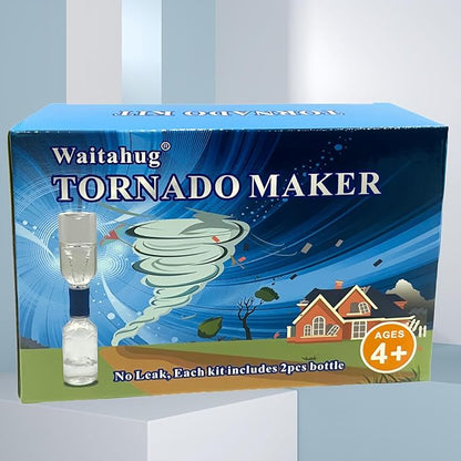 Tornado Maker, Weather Toys, Ultra-Light Aluminum Connecting Tube, Including 2 Empty Bottles, Watertight Tornado Toy, Suitable for Kids' Science Experiments (Blue)