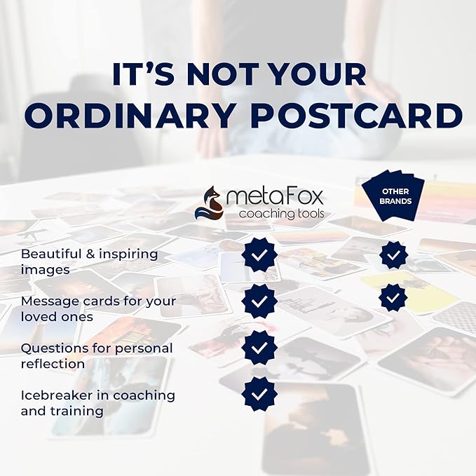 metaFox - 52 Inspirational Cards, Positive Affirmations Cards & Motivational Postcards, Picture Cards For Daily Inspiration, Mindfulness Cards, Affirmation Deck For Reflection, Fresh Perspectives