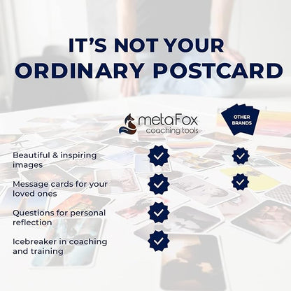 metaFox - 52 Inspirational Cards, Positive Affirmations Cards & Motivational Postcards, Picture Cards For Daily Inspiration, Mindfulness Cards, Affirmation Deck For Reflection, Fresh Perspectives